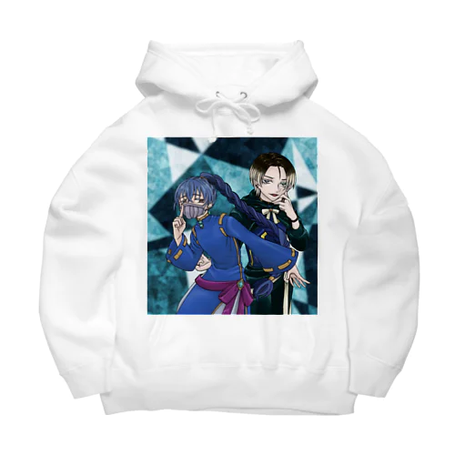 前白黒ツイン Big Hoodie