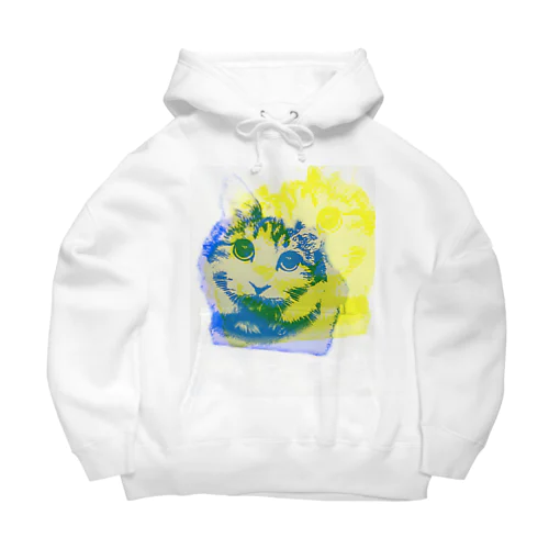 ブルー×イエロー　momo_emi Big Hoodie