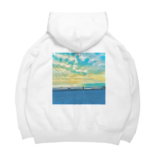 遠い夏_BIGパーカー_white Big Hoodie