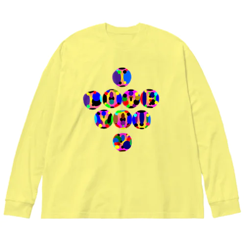 〇文字『I LOVE YOU2 h.t.』 Big Long Sleeve T-Shirt