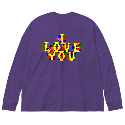 〇文字『I Love you h.t.』 Big Long Sleeve T-Shirt