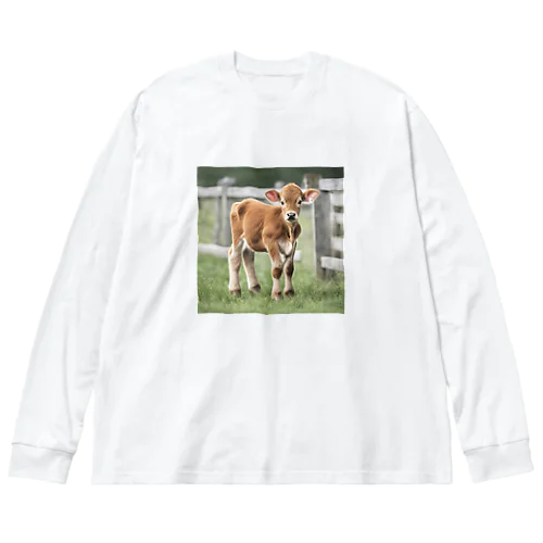 かわいい仔牛 Big Long Sleeve T-Shirt