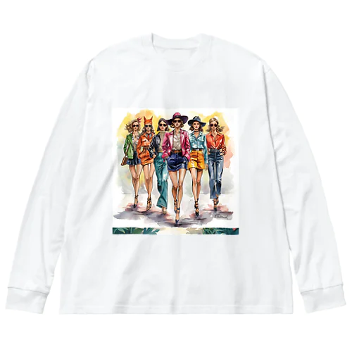 古着風 Big Long Sleeve T-Shirt