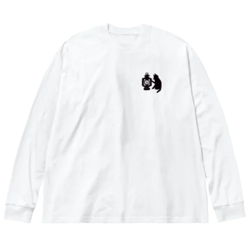 黒猫ランタンシルエット Big Long Sleeve T-Shirt
