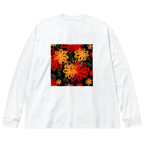 花束たぬき Big Long Sleeve T-Shirt