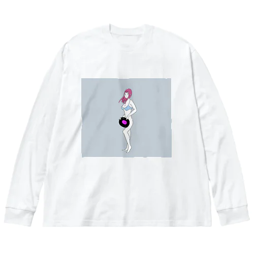 レコードで隠す女子 Big Long Sleeve T-Shirt