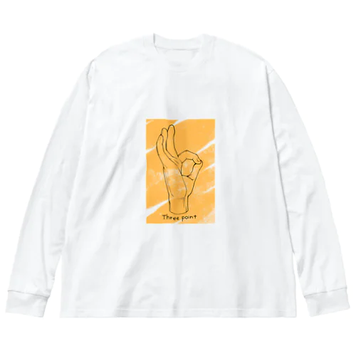 Three point yellow Big Long Sleeve T-Shirt