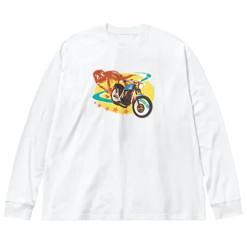 バイクと恐竜 Big Long Sleeve T-Shirt