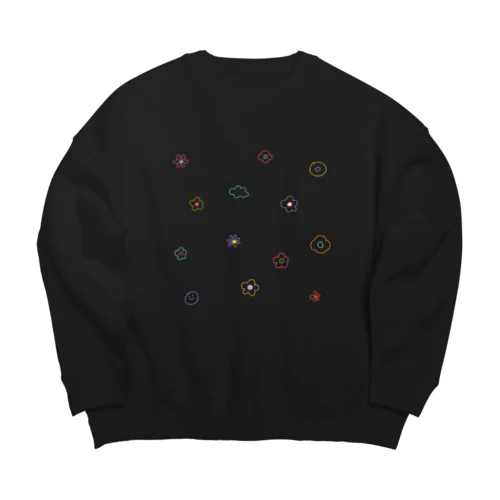 手書きイラスト Big Crew Neck Sweatshirt