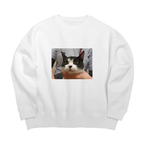 はちわれ猫 Big Crew Neck Sweatshirt
