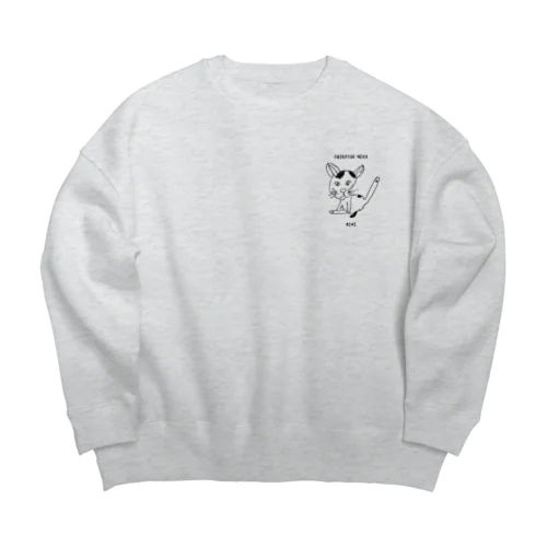 動物病院看板猫　骸骨顔おちくん Big Crew Neck Sweatshirt
