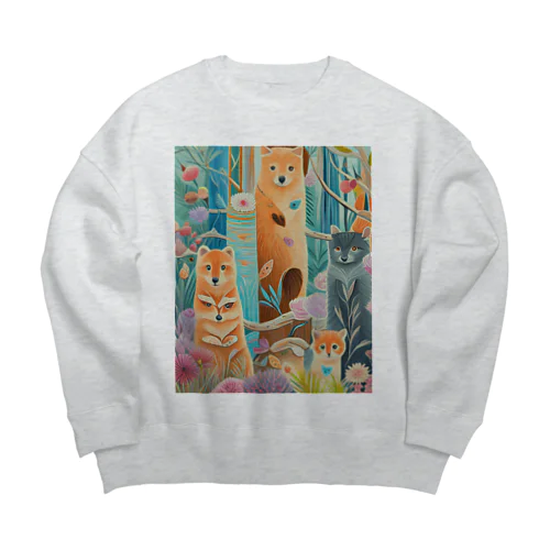 森の中の世界 Big Crew Neck Sweatshirt