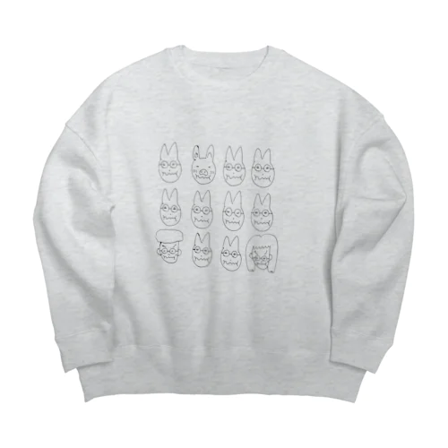 おこってるネコちゃん Big Crew Neck Sweatshirt