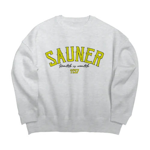 SAUNER1137 Yellow  Big Crew Neck Sweatshirt