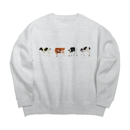 牛！丑！ウシ！うし！ ホルスタインとジャージー Big Crew Neck Sweatshirt