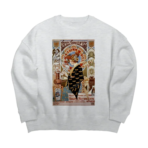 フランス版ハイカラさんが通る???　どことなくミュシャ風　 Big Crew Neck Sweatshirt
