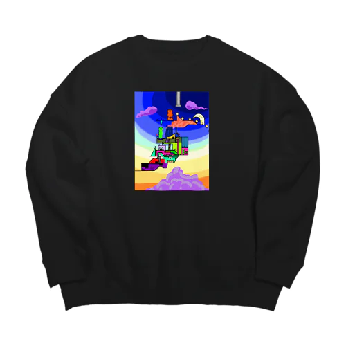 りん画伯の「食パン」 Big Crew Neck Sweatshirt