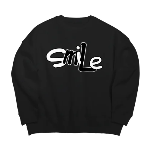smile-白黒バージョン- Big Crew Neck Sweatshirt