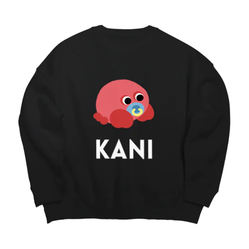 赤ちゃんカニ〈文字白〉 Big Crew Neck Sweatshirt