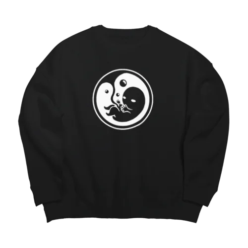 胎児ちゃん（白強調） Big Crew Neck Sweatshirt