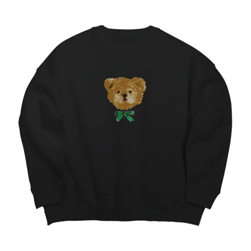 ぬいぐるみ　テディベア　リボン Big Crew Neck Sweatshirt