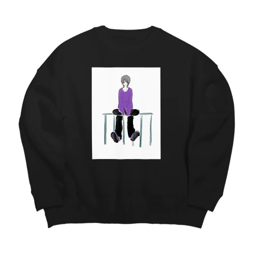 紫属性の中性さん Big Crew Neck Sweatshirt