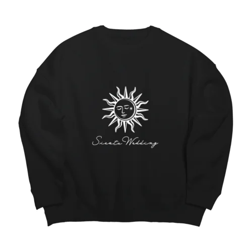 太陽/ sun /white ver. Big Crew Neck Sweatshirt