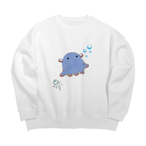 めんだこちゃん(ブルー) Big Crew Neck Sweatshirt