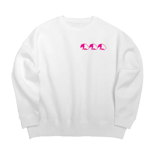 シンプルマレーバク　ピンクライン Big Crew Neck Sweatshirt