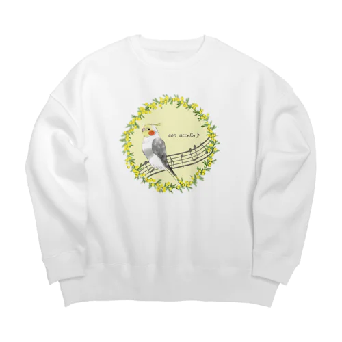 con uccello♪オカメ Big Crew Neck Sweatshirt