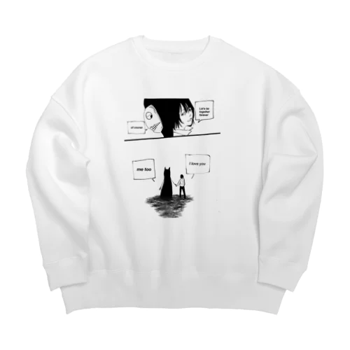 漫画　黒黒くん Big Crew Neck Sweatshirt