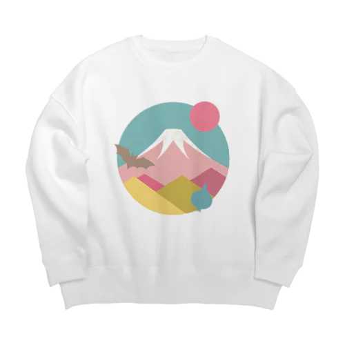 1富士 2コウモリ 3タマネギ Big Crew Neck Sweatshirt
