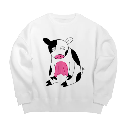 乳見せ牛２ Big Crew Neck Sweatshirt