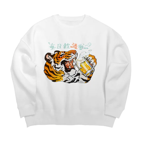毎日飲酒獣 Big Crew Neck Sweatshirt