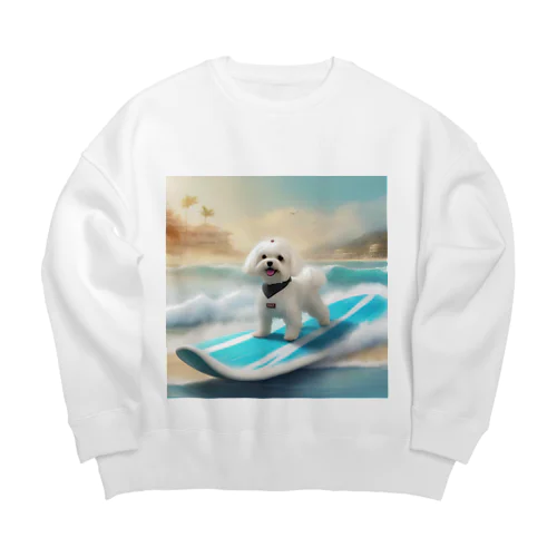 かわいいマルチーズ Big Crew Neck Sweatshirt
