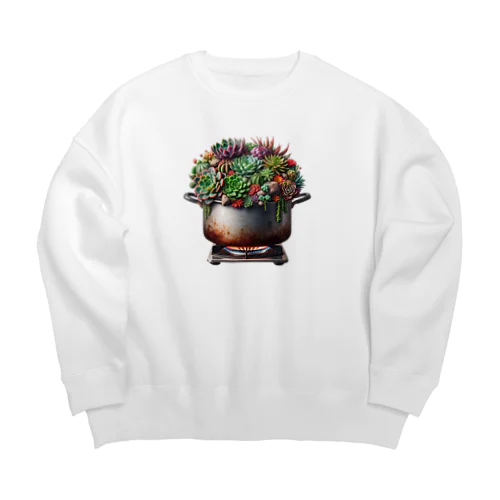 多肉の魔法煮込み Big Crew Neck Sweatshirt
