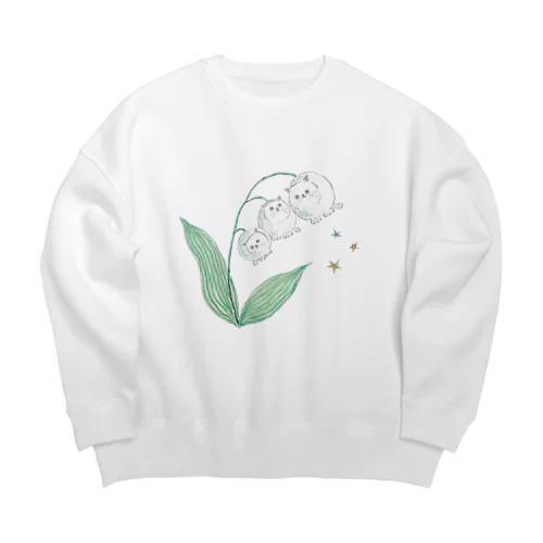 まんまるすずらんにゃんこ Big Crew Neck Sweatshirt