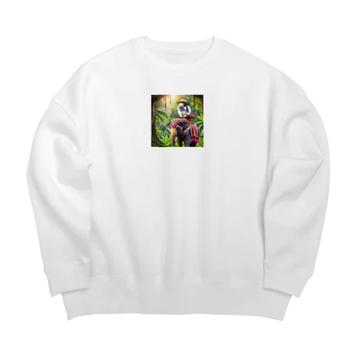 タイで象乗り Big Crew Neck Sweatshirt
