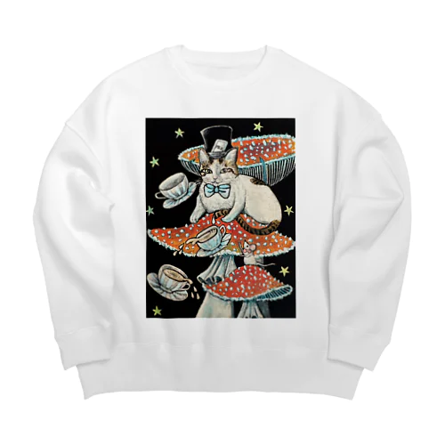 しっぽミルク屋さんのぼん店長 Big Crew Neck Sweatshirt