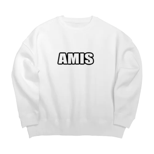 AMIS ホワイトロゴ Big Crew Neck Sweatshirt