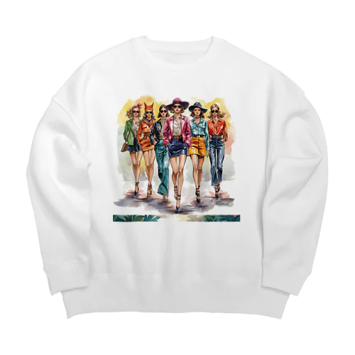 古着風 Big Crew Neck Sweatshirt