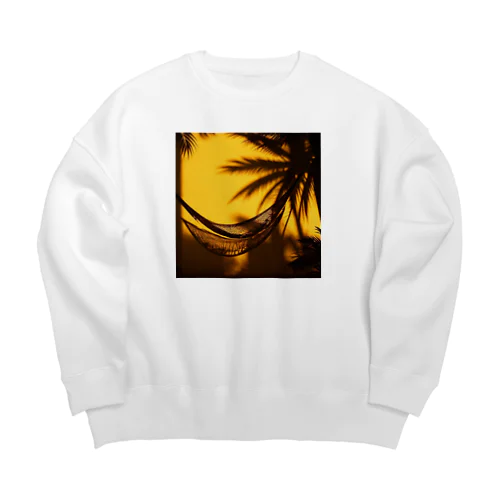 リゾート服に似合う、ハンモックで揺れる影の絵 Big Crew Neck Sweatshirt
