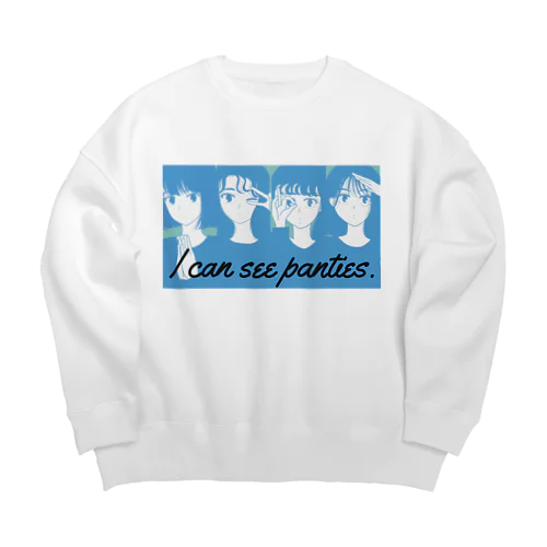 イケてるジェスチャーをする彼女たち(バックプリント) Big Crew Neck Sweatshirt