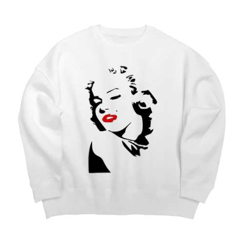 モンローシンプルデザイン白推奨 Big Crew Neck Sweatshirt