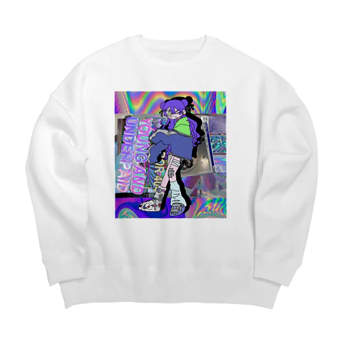 骨折した女の子 Big Crew Neck Sweatshirt