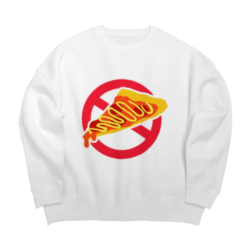 ピザ禁止 Big Crew Neck Sweatshirt