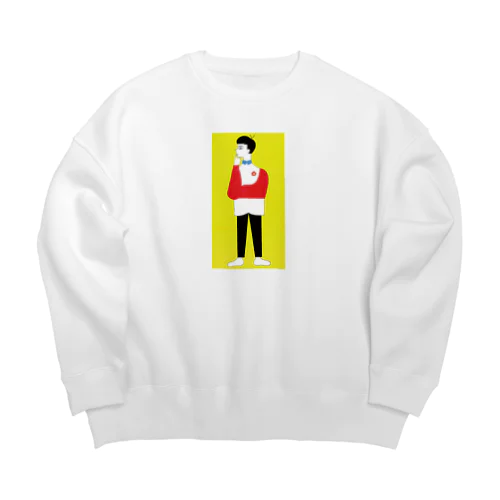 17.はたらく背景あり Big Crew Neck Sweatshirt