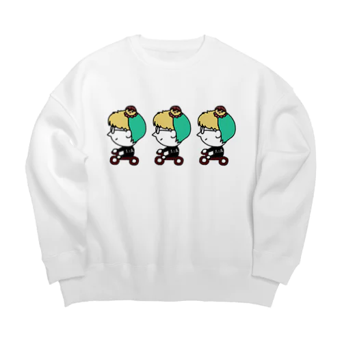 たこ虎しろちゃん Big Crew Neck Sweatshirt