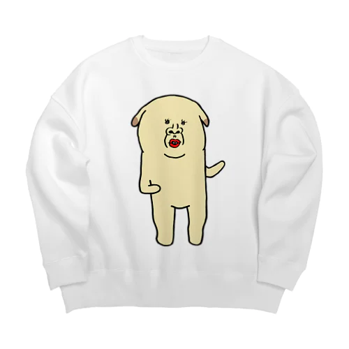 ファイティングポーズ犬 Big Crew Neck Sweatshirt