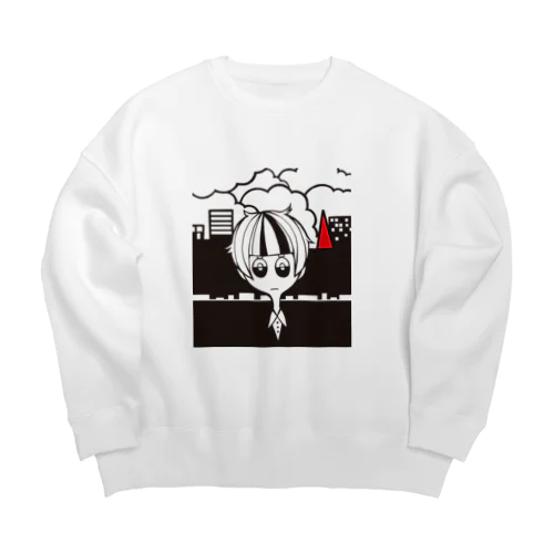 日常風刺 Big Crew Neck Sweatshirt